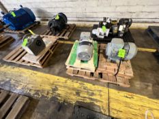 (2) PALLETS WITH (2) MOTOR AND GEAR BOX, (SIMPLE LOADING FEE $220)
