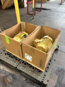 (2) NEW BALDOR 10 HP MOTORS, 1765 RPM, Frame 213T (SIMPLE LOADING FEE $110)