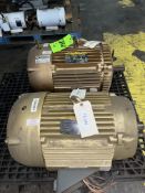 LOT OF ASSORTED MOTORS (2) PALLETS 50 HP BALDOR SUPER E-MOTORS (SIMPLE LOADING FEE $220)
