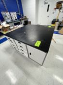 (2) SHOP TABLES WITH ACID RESISTENT COUNTER TOP, APPROX. 58 IN. X 32 IN. X 40 IN LWH