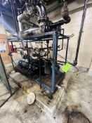 DUAL HEAT EXCHANGER SKID WITH (2) SHELL AND TUBE HEAT EXCHANGERS AND (2) CHESTERTON 7-1/2 HP