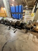 (5) PORTABLE S/S TANKS MOUNTED ON CASTERS, APPROX. 30 IN. D X 19 IN. W (SIMPLE LOADING FEE $220)