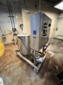 ARCADIA EQUIPMENT INC APPROX. 100-GALLON PORTABLE S/S TANK SKID, S/N AG5309, WITH CENTRIFUGAL PUMP