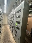 CUTLER-HAMMER APPROX. 32-BUCKET MCC, ADVANTAGE SERIES 2100, (6) ALLEN BRADLEY PWOERFLEX VFDS