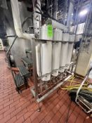 (4) SKID-MOUNTED S/S IN-LINE FILTERS WITH DUMO BUTTERFLY VALVES (SIMPLE LOADING FEE $220)