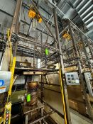 Flexicon Super Sac Unloading Station, S/N 73754, Includes Harrington 2-Ton Hoist, S/S Super Sac