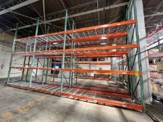 PALLET RACKING, 8 UP-RIGHTS AND 48 CROSS BEAMS