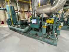 FRICK 450-HP BOOSTER AMMONIA SCREW COMPRESSOR, MODEL TDSB355L, S/N TDSB355L01, 3568 RPM, 4800 V (