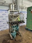 S/S 12-Head Piston Filler, with S/S Top Mounted Infeed Tank, Mounted on S/S Portable Frame (INV#