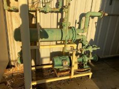 Shell Tube Heat Exchanger, with Pump, Mounted onMild Steel Skid (LOCATED IN MANTECA, CA)(RIGGING,