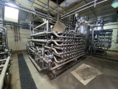 UF S/S Skid, (43) Tubes, Aprox. 4” Dia, Includes(7) Pumps, with Associated Heat Exchanger, Overall