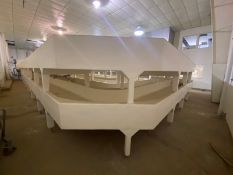 Dual Level Fiberglass Brine Holding Traugh, with(2) Incline Conveyor with Flights, with Associated