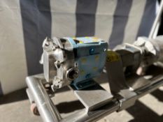 Used Waukesha Positive Displacement Pump, Model 015. Stainless Steel Sanitary. 2 hp 3 phase 60 cycle