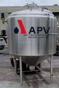 APV Crepaco 1000 Gallon Processing Mixing Tank, Cone Bottom Scrape Surface S/S Mixing Tank, 75 PSI