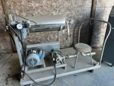 Used Ertel Gear Pump Stainless Steel Construction Approximately 1.75 inch in and out Connections,