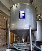 Feldmeier 1600 Gallon 316L Stainless Steel Single Wall Cone Bottom Tank (Loading Fee $1000) (Located