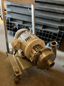 Used APV Centrifugal Pump, Sanitary Stainless Steel Constructions. 5 hp. 460 Volts Motor. Mounted on