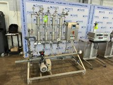 PolyPore Liqui-Cell S/S (4) Filter Filtration System, with Vacuum Pump, Mounted on S/S Frame (