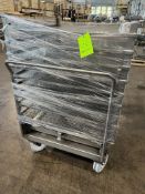 RETORT ACCESSORIES STAINLESS STEEL PUSH TROLLEY INCLUDES (9) RETORT TRAYS DIMENSIONS 3FT X 3FT