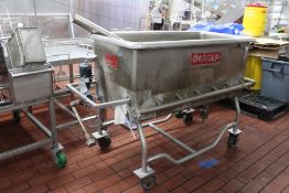 PORTABLE S/S JET-SPRAY COP TANK, S/S WASHDOWN CENTRIFUGAL PUMP, APPROX. 51 IN. L X 26 IN. W X 21 IN.