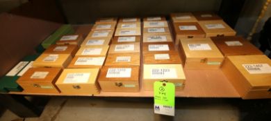 Lot of (35) Assorted Haake 550 Rotors & Cups Most in Wood Cases, PN 222-1457, 222-0604, 222-0605,