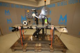 Versapply In-Line Labeler, with (2) Heads Models 9100L & R-40PK, SN 98472 & 98692-01, with 7 L x