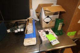 Assortment of Lab Items Including Carver Model C Lab Press Jack, Gra Lab Timer, Audio Tech Gooseneck