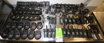 Lot of Motorola 3-Way Radios Including (15) Model CLS 1410, (3) Models 1110, (3) 6-Station Chargers,