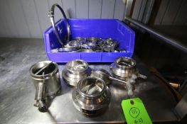 Lot of Assorted S/S Valves & Clamps Including (4) 3