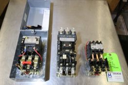 Lot of (3) Starters Including Allen Bradley Size 1 - 509-COD Series B - 10 to 25 hp, (1) Square D
