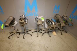 Lot of (6) Key & George Nutting Portable Tablet Dedusters / Vibratory Shakers, Model AV-100, 110V (