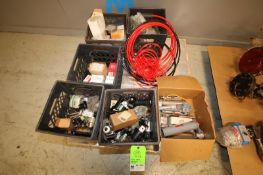 Pallet of Assorted Parts Including Pneumatic Bimba Cylinders, Regulator Parts & Gauges & Meters (