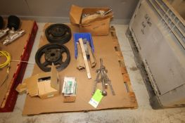 Pallet of Assorted Parts, Including Video Jet Coder Parts, Pulleys, Asco Valves and Banner Photo