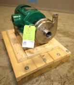 Tri-Clover 3 hp Centrifugal Pump, M/N C218MF18T-S, S/N K6632, with Aprox. 2