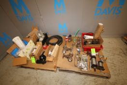Lot of (2) Pallets of Assorted Parts, Including Air Cylinders, Parker & Wilkerson Filters, Brass &