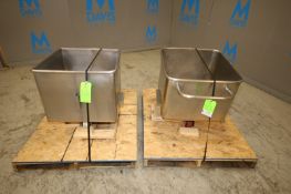 Lot of (2) Vemag S/S Meat Totes, Aprox. 25” W x 25” L x 19” D & 24” W x 24” L x 19” D(INV#108944) (