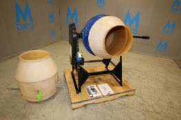 Marshalltown 3 Cu. Ft. Mixer, Model 300UT-PL, SN 80-24573, with (2) Poly Liners, 110V, (Used for