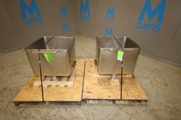 Lot of (2) Vemag S/S Meat Totes, Aprox. 25” W x 25” L x 19” D (INV#108946) (Located @ the MDG