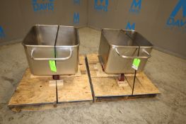 Lot of (2) Vemag S/S Meat Totes, Aprox. 25” W x 25” L x 19” D (INV#108942) (Located @ the MDG