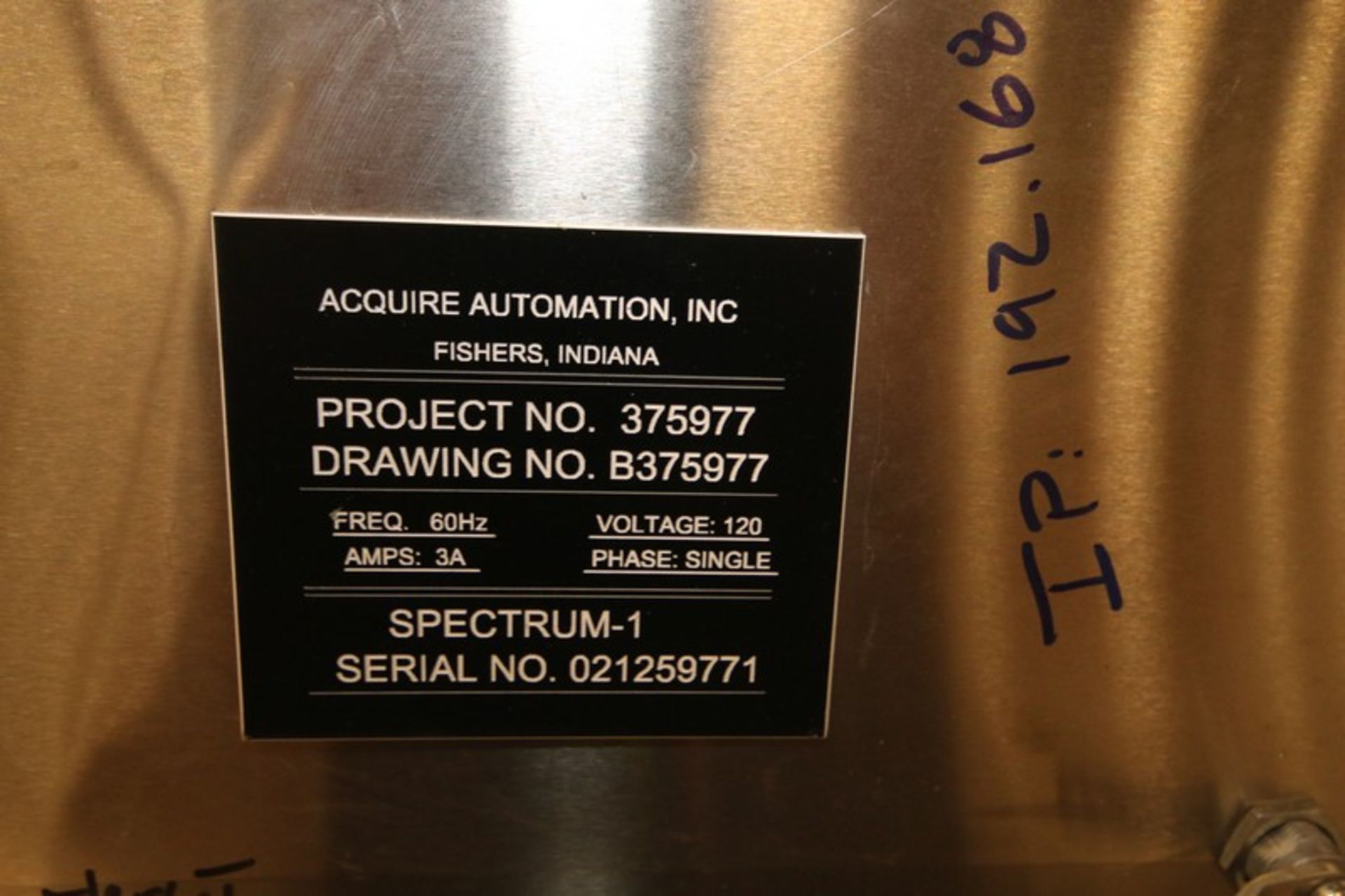Acquire Automation Camera Inspection System, Model SPECTRUM - 1, SN 021259771, 120V(INV#109116) ( - Image 7 of 7