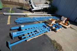 Gorbel Assorted Crane System Parts Including Aprox. 28 ft L Aluminum Gantry Beam, (2) 23 ft L & (