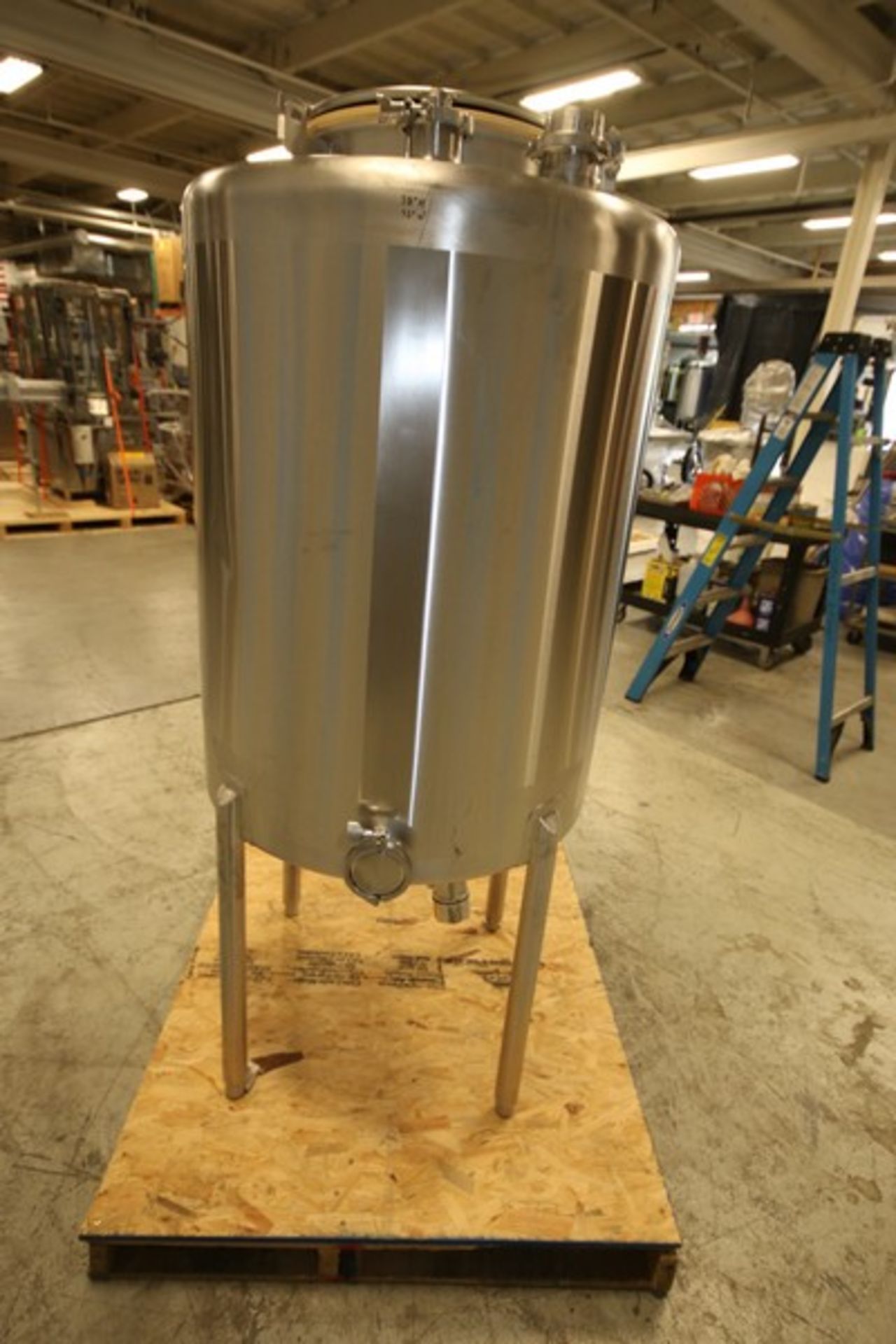 Aprox. 100 Gallon Dome Top, Cone Bottom S/S Vertical Tank / Balance Tank, SN 63 14 14307, with Top - Image 7 of 9