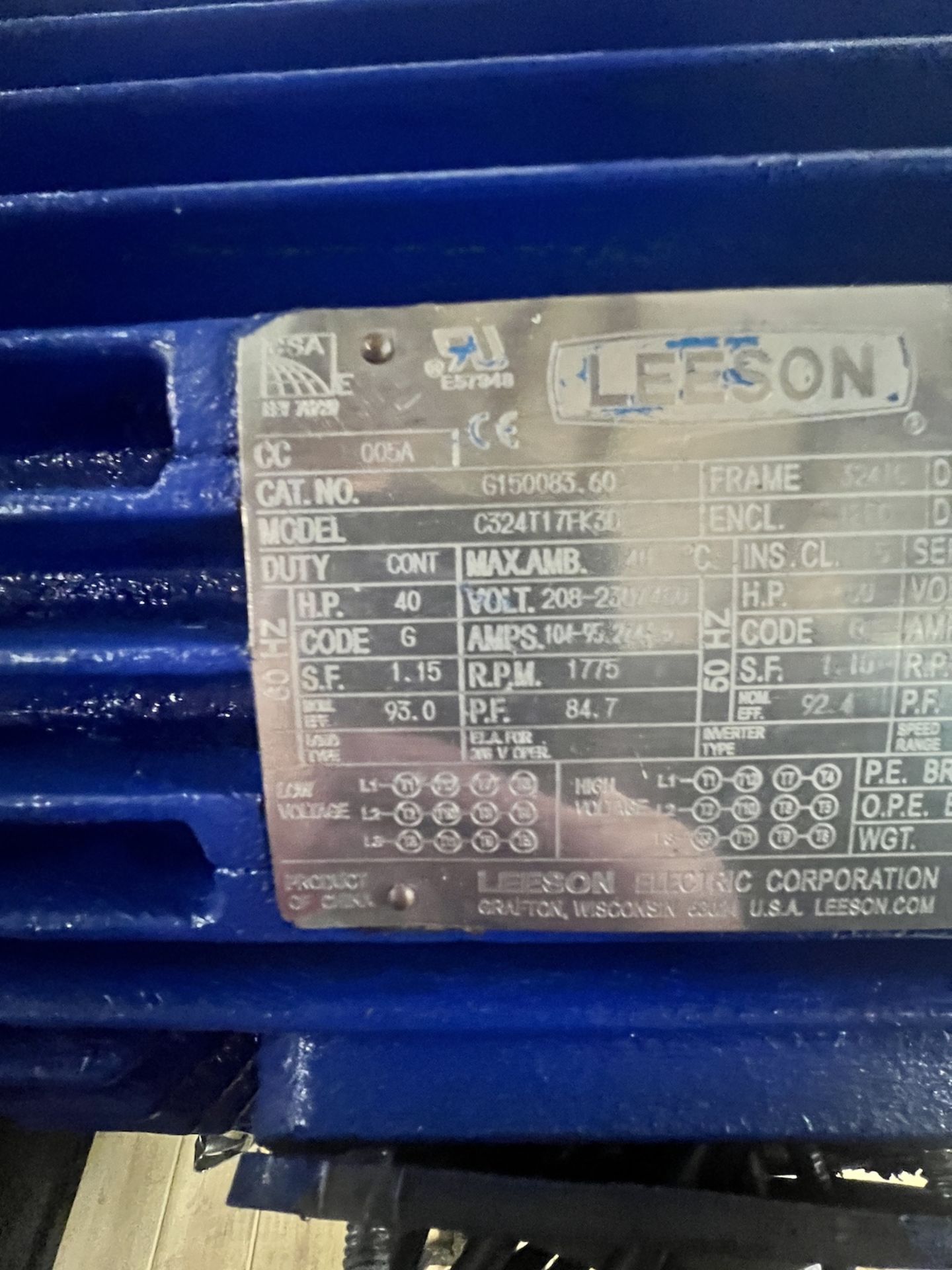 Quadro High Shear Mill, Model Z5, SN Z5-0043, with 3” CT S/S Head, 40 hp / 1775 rpm Leeson Motor, - Image 5 of 15