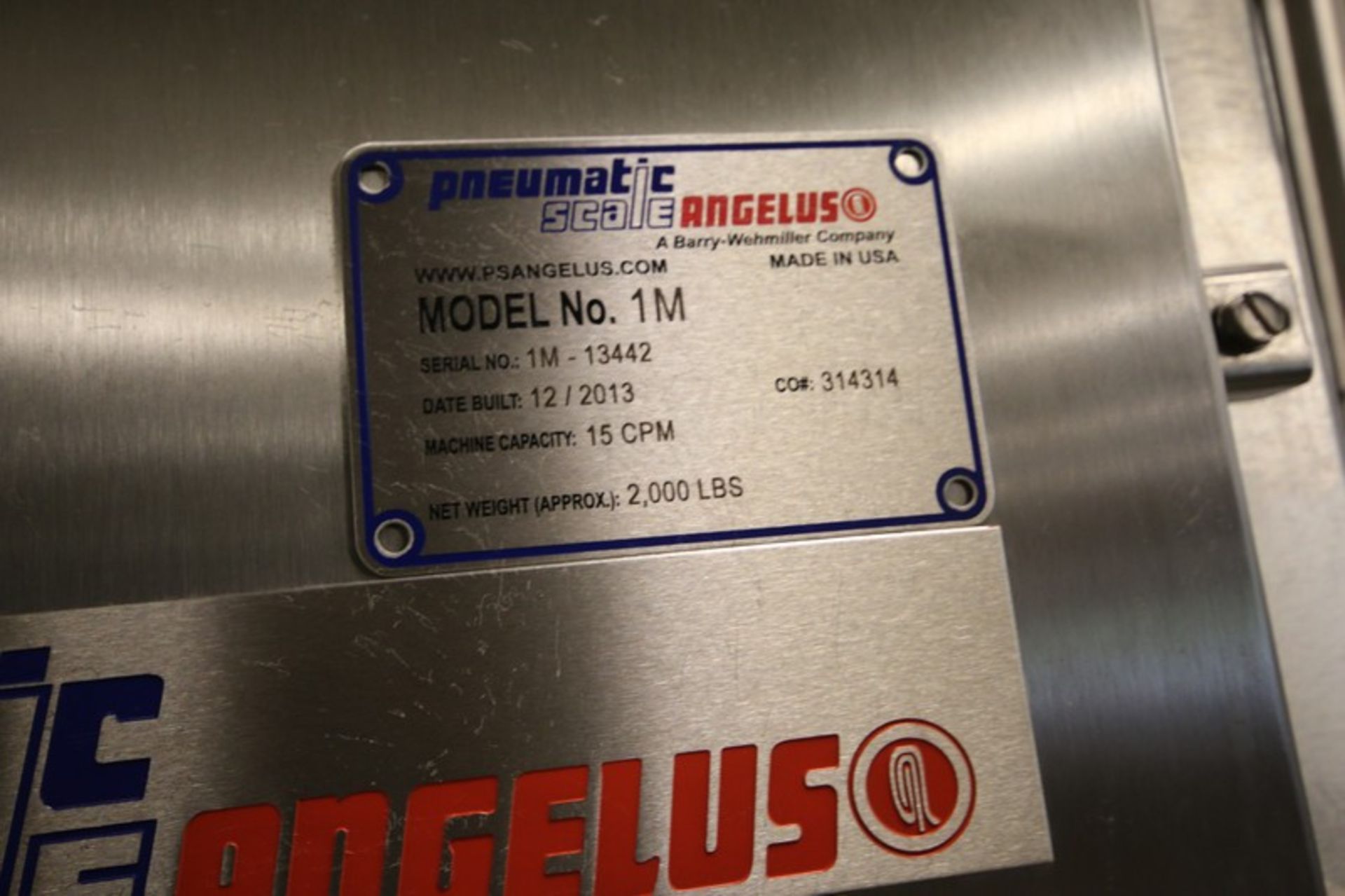 2013 Pneumatic Scale Angelus Rotary Can Seamer, Model 1M, SN 1M-13442, with On Board Control - Image 15 of 19