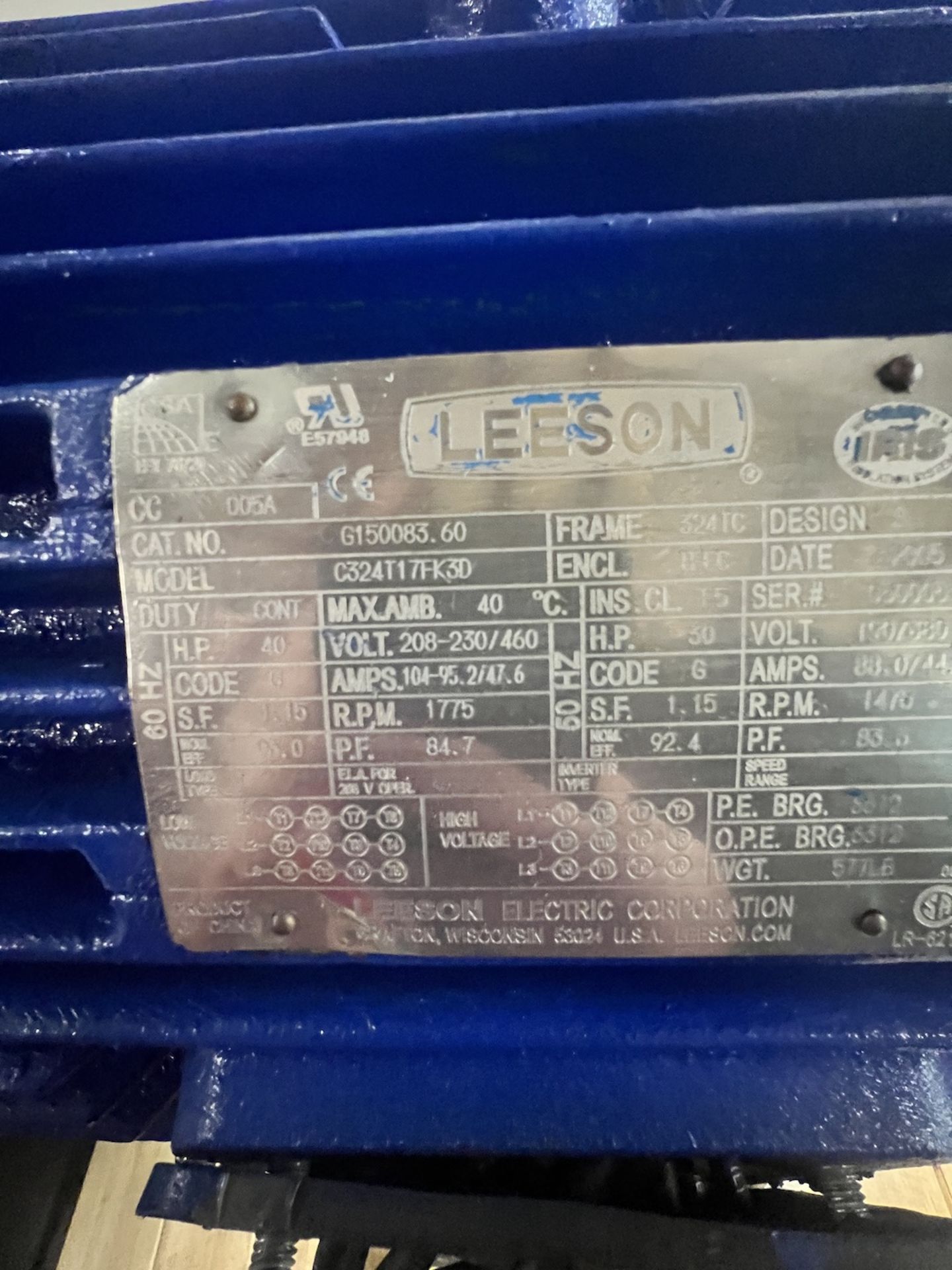 Quadro High Shear Mill, Model Z5, SN Z5-0043, with 3” CT S/S Head, 40 hp / 1775 rpm Leeson Motor, - Image 6 of 15