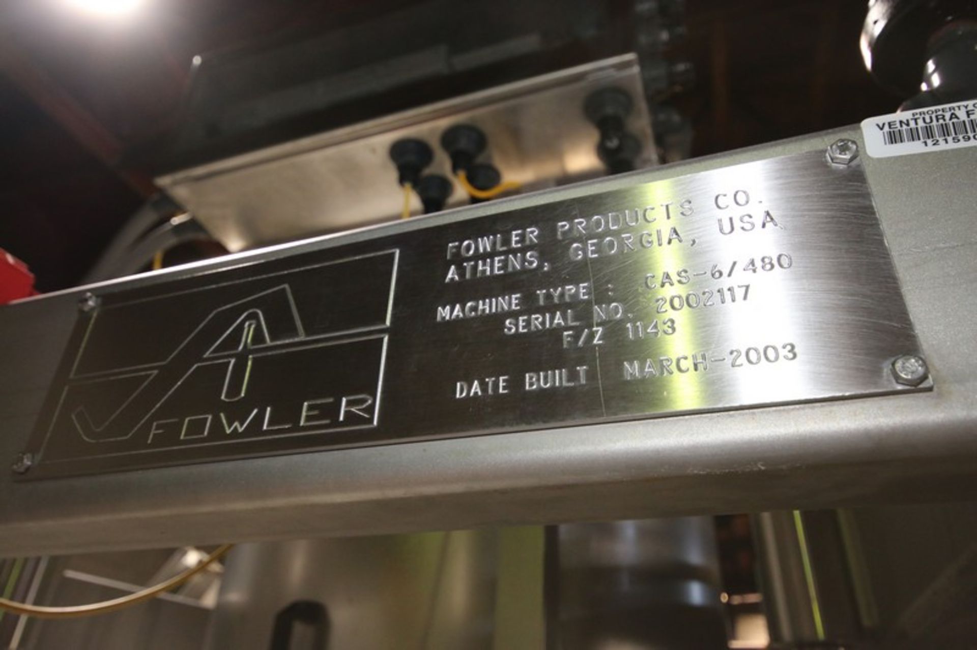 Fowler Zalkin 6 - Station Rotary Capper, Mach. Type CAS-6 / 480, SN 20022117 F/Z 1143, Set up with 4 - Image 11 of 28