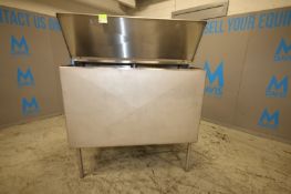 Aprox. 400 Gallon Rectangular S/S Tank with Hinged Lid with (2) 2 