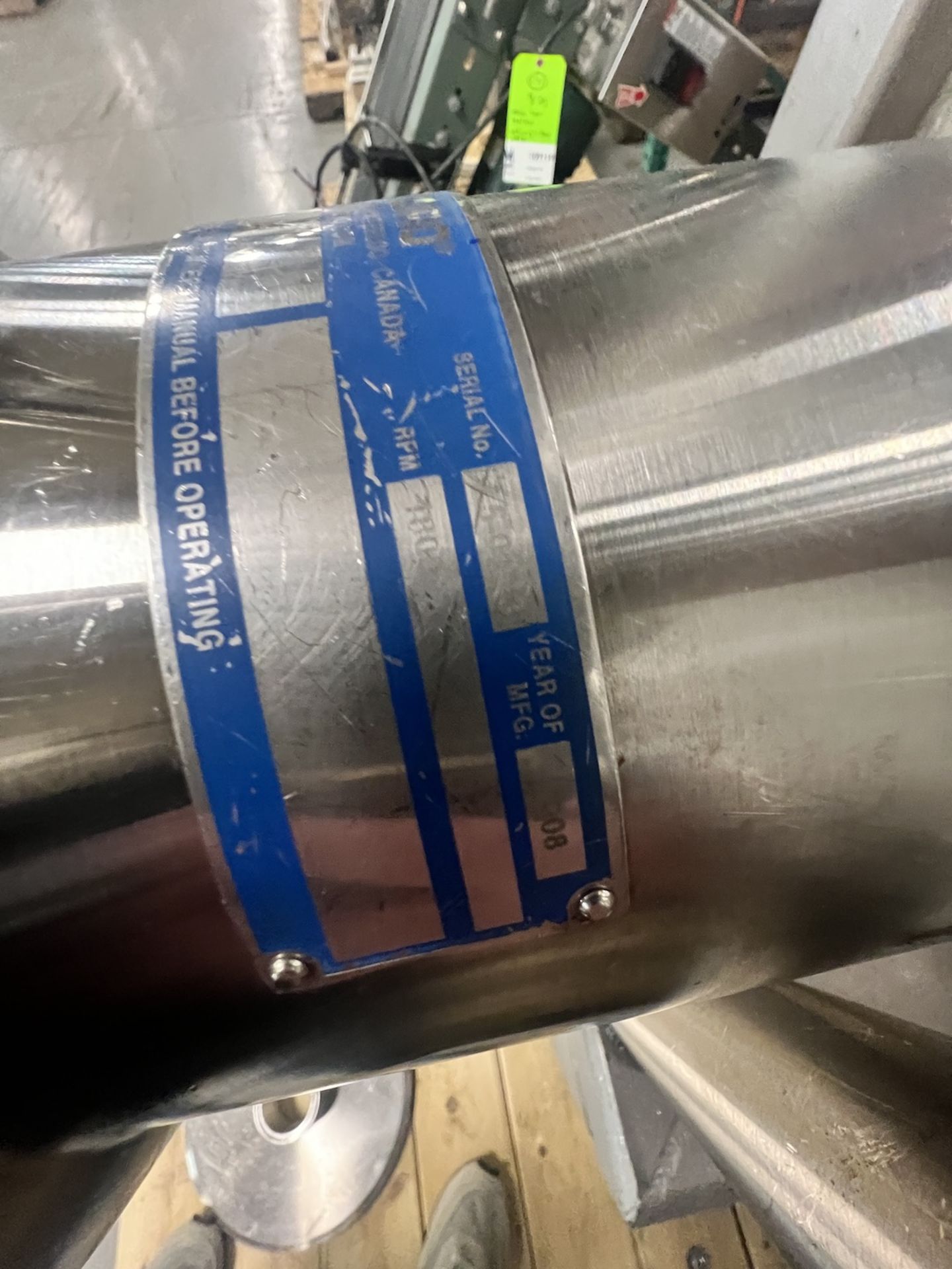 Quadro High Shear Mill, Model Z5, SN Z5-0043, with 3” CT S/S Head, 40 hp / 1775 rpm Leeson Motor, - Image 9 of 15