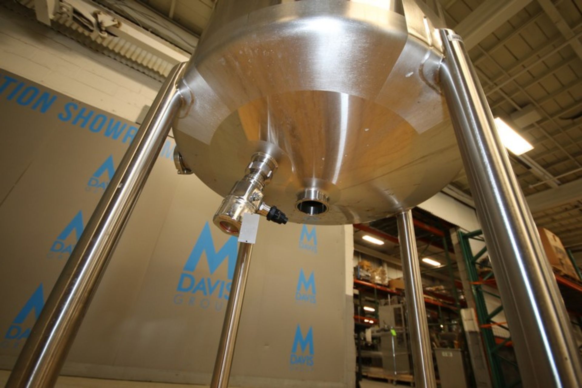 Aprox. 100 Gallon Dome Top, Cone Bottom S/S Vertical Tank / Balance Tank, SN 63 14 14307, with Top - Image 9 of 9