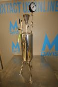 18” L x 8” W Pressurized S/S Reactor Tank, with Gauge & Valves (INV#109019) (Located @ the MDG